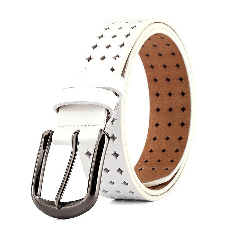 

Женский ремень из натуральной коровьей кожи в корейском стиле - Пряжка-штифт, Широкий, Повседневный, Универсальный. 115 cm белый