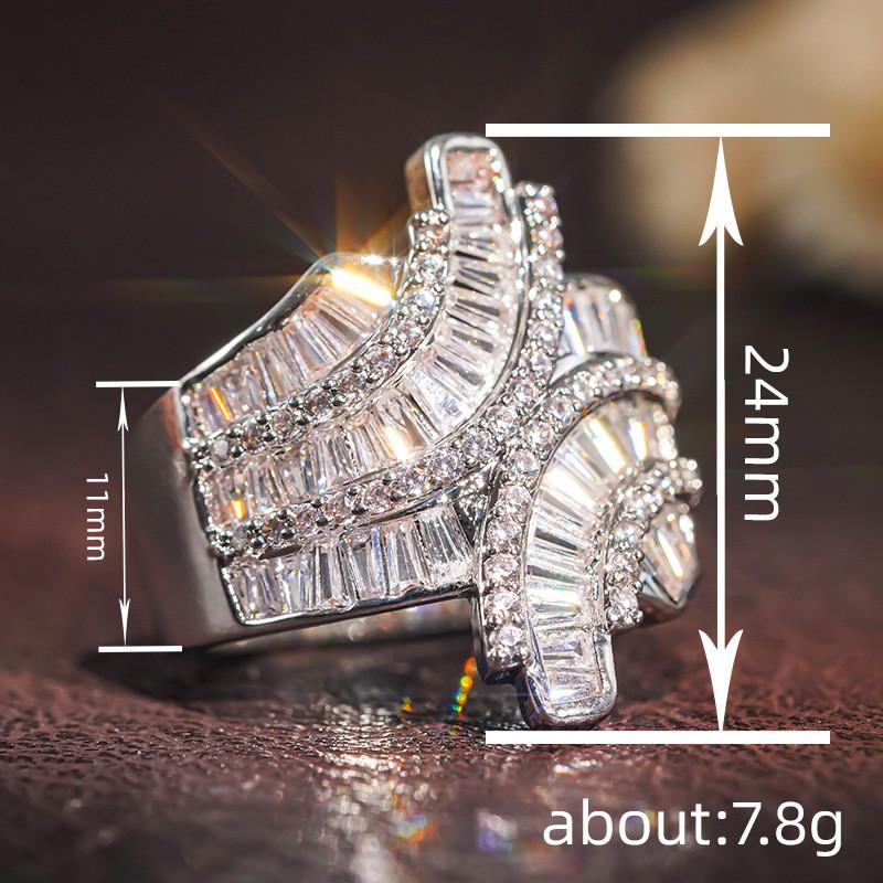 925 Sterling Silver Gorgeous Wide Band Rings for Women Full Dazzling AA Cubic Zirconia Luxury Bridal Wedding Rings Jewelry GiftsGood product