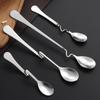 Stainless Steel S-Shaped Hanging Cup Spoon Restaurant Curved Handle Twisting Spoon Coffee Milk Dessert Tea Curved Mixing Spoons