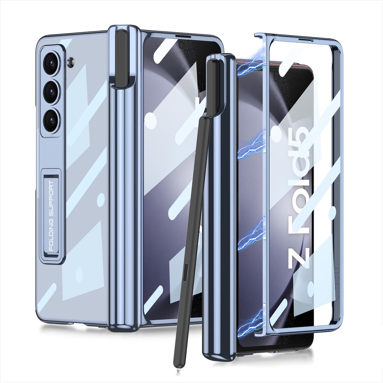 

Samsung Z Fold5 Phantom Case: Magnetic Hinge, Transparent, with Pen Holder. Galaxy Z Fold5 [Excluding Pen]