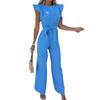 Pendler-Jumpsuit mit hoher Taille und Taillenband