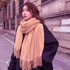 Cashmere Scarf Women's Winter Warm Tassel Shawl Scarf Autumn and Winter Solid Gray Wool Scarf Men's Scarf