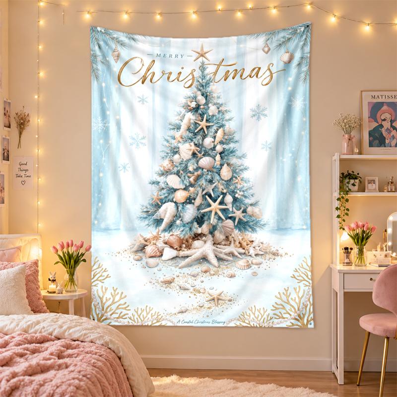 Christmas Printed Tapestry Wall Hanging For Bedroom Living Room Wall Decor Holiday Gift