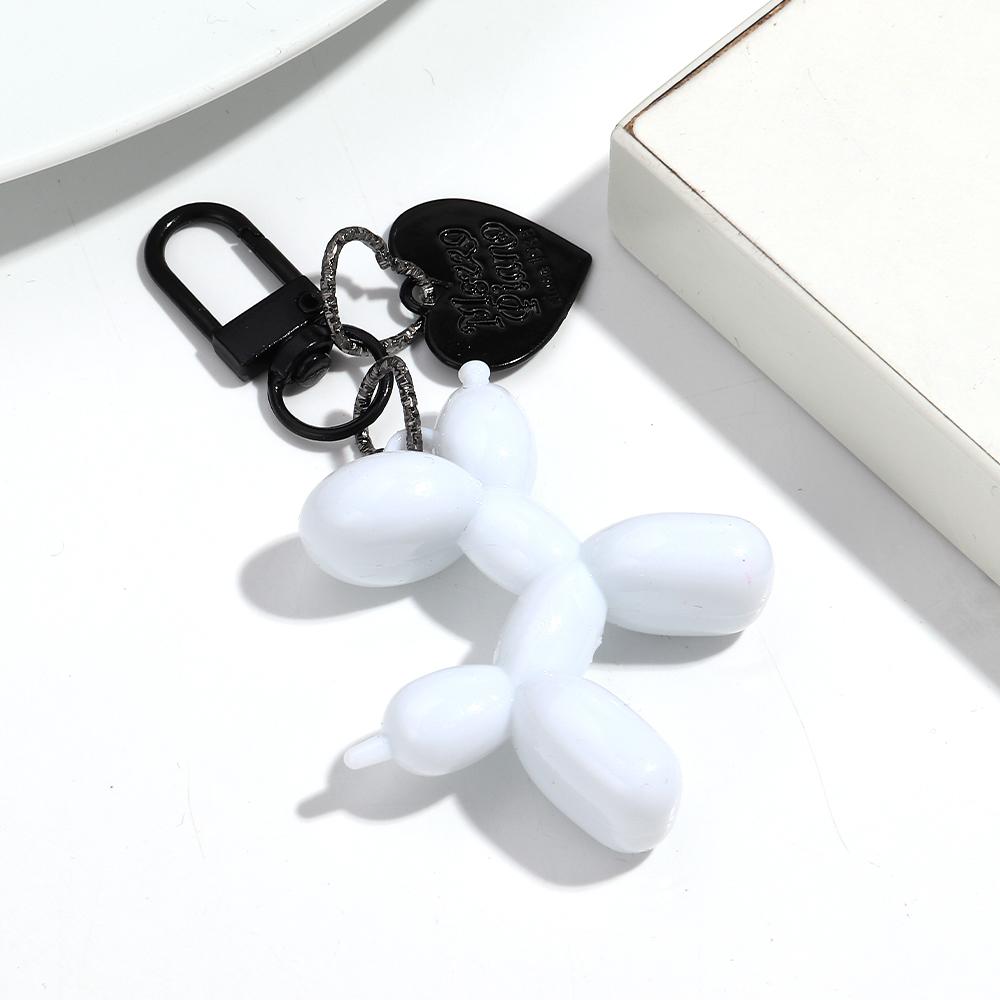 Funny Colorful Balloon Dog Car Keychain Clip Bag Charms for Women Cute Acrylic Puppy Keyring Phone Decoration Accessories Gifts