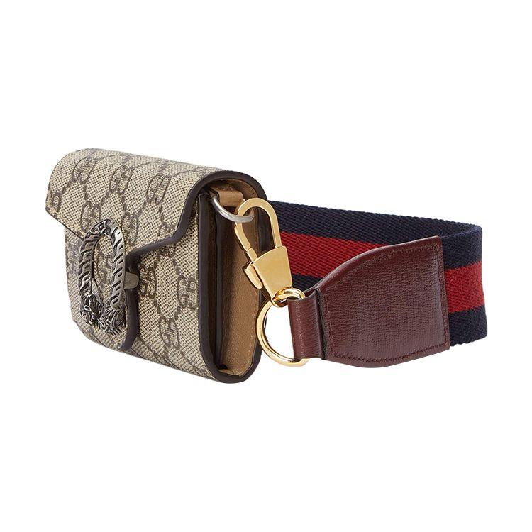 Gucci Dionysus GG Canvas Mini Beige Ebony Silver Hardware Web Strap Crossbody Bag for Women Daily Commute Party Gift  696804-UI1MX-8852