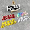 1SET Number 1234567890 Motorcycle Stickers Waterproof  Motorbike Fuel Tank Electric Scooter Vinyl Decals Durable Laptop Decors
