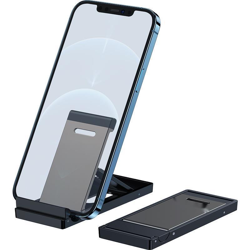 Compact Foldable Mini Phone Holder for Travel and Desktop Use чёрный