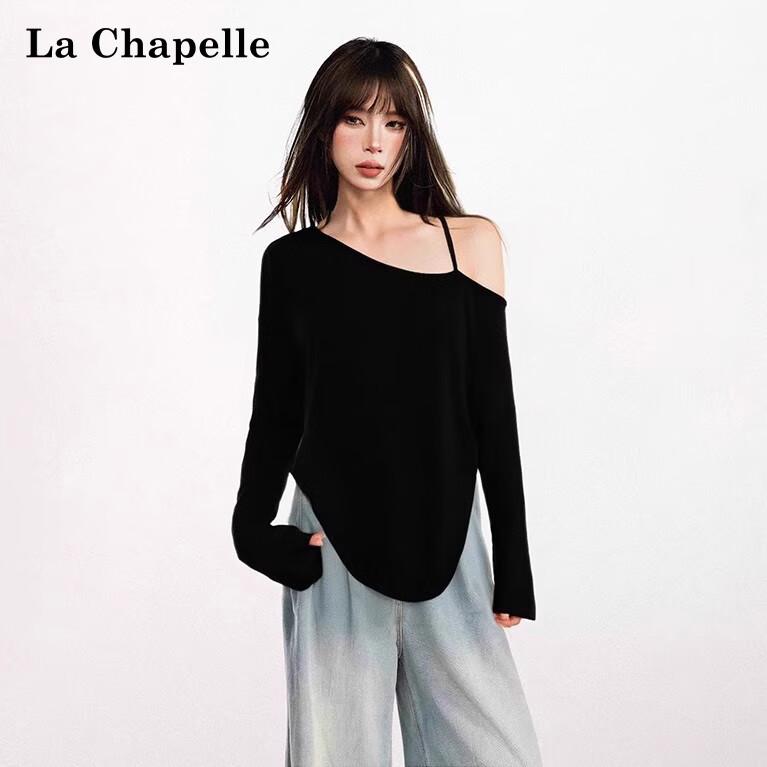 La Chapelle Sexy Off-Shoulder Loose Long Sleeve T-Shirt