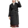 Woman Jacket Parkas Belted Space Cotton Diamond Plaid Coat Down Women's Over The Knee Winter Clothing Coat