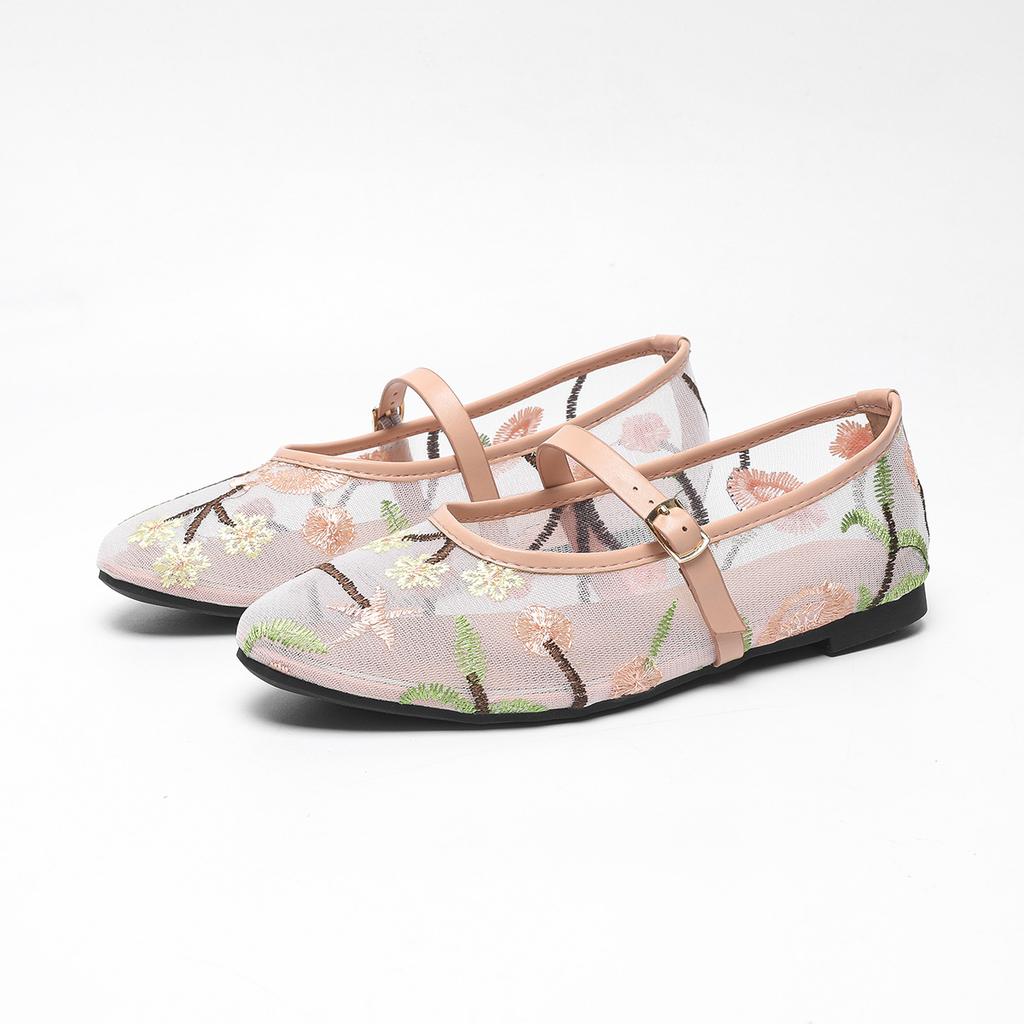 Fashion IPPEUM Mesh Ballet Flats Women Plus Size 44 Ballerina Flat Trend 2024 Zapatos Bailarinas De Mujer