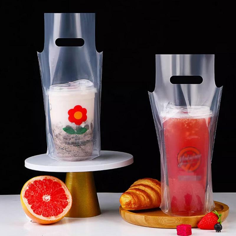 Disposable Plastic Milk Tea Cup Carrier Bags