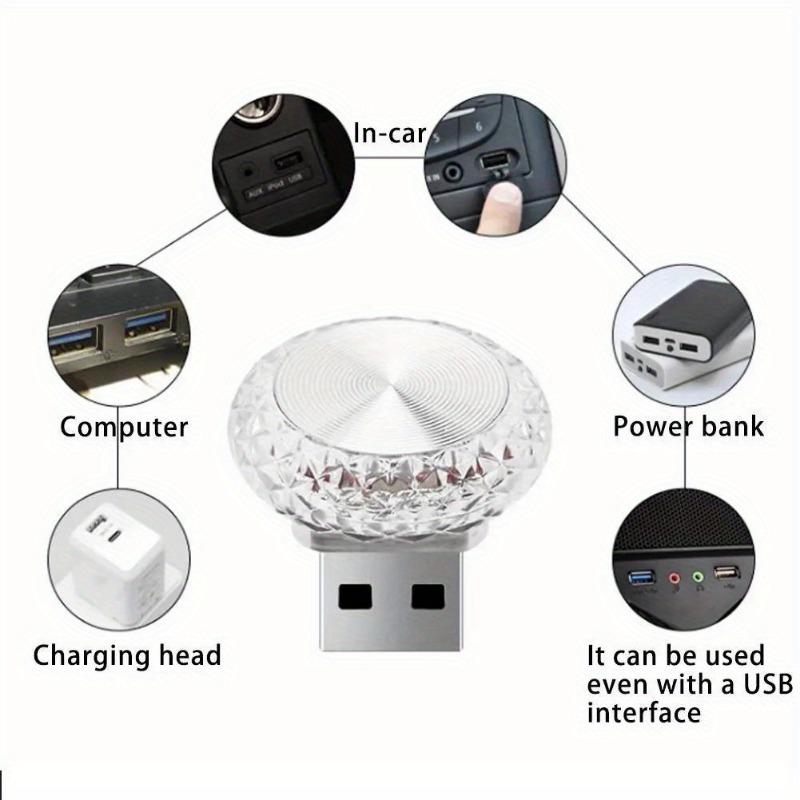1pc Car USB Atmosphere Lights, Portable Mini LED Atmosphere Lamps, Car Interior Decoration