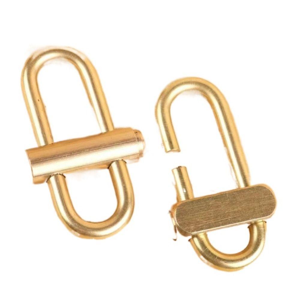 Lock Clamp Metal Buckle Clip Chain Strap Lock Clip Key Chain Creative Brass Keychain  Decorate