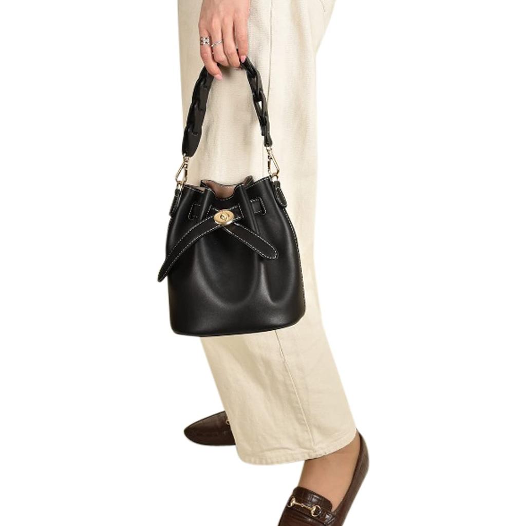 Monica Women's Braided Handle 2-Way Handbag, Black (10)