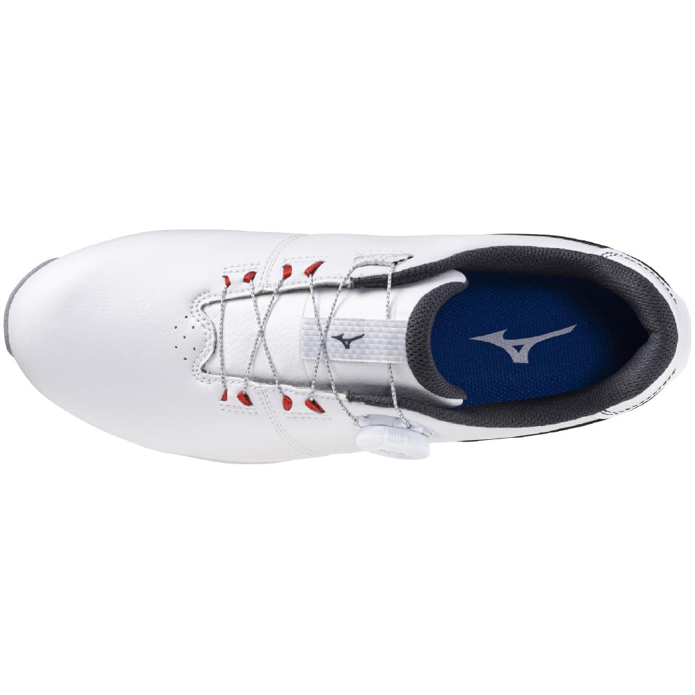 Mizuno Nexlite Energy Boa Golf Shoes, Lightweight, Wide Grip, Waterproof, White and Navy, Size 26.5 cm, 4E