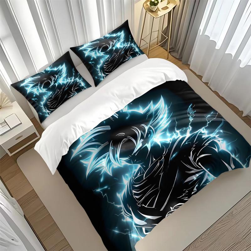 Hot Anime D-Dragons-Balls Series Bedding, Soft and Breathable Duvet Cover and Pillowcase, Suitable for Teen Bedroom Decoration