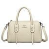 New Vintage Boston Leather Plutonium Large Capacity Women's Bags  Solid Color Female Fashion Shoulder Crossbody Bags