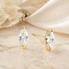 Drop Fringe Earrings, 14K Gold Plated Long Lasting Tarnish Free Marquise Pear Cut CZ Piercing Stud Jewelry Luxury Party Jewelry