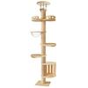 Floor To Ceiling Cat Tree, 6 Tier Adjustable Cat Tower with 7 Sisal Posts for Indoor Cats