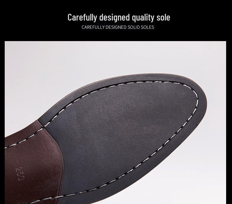 Men's Plus Size Brogue Color Block Leather Dress Shoes - British Style
