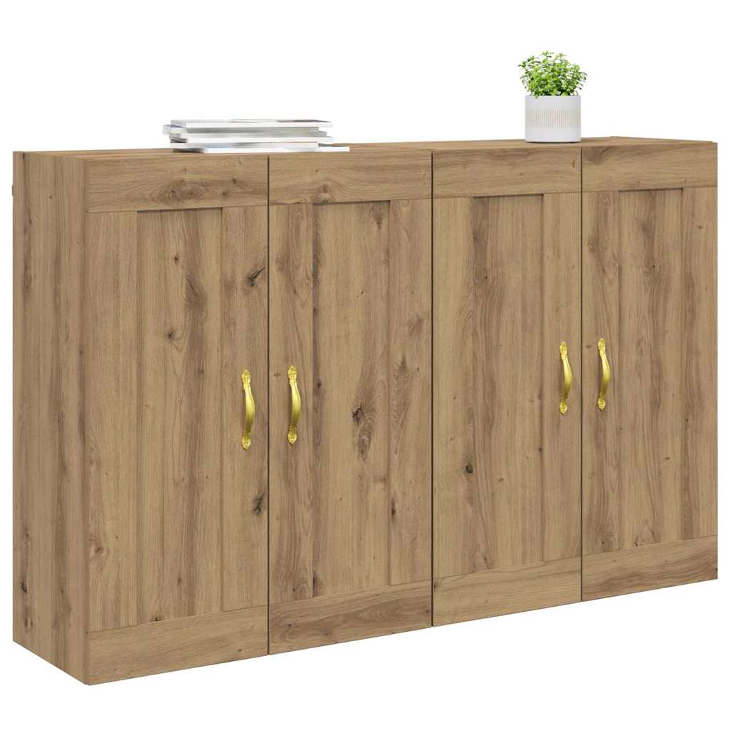 Wall Mounted Cabinet 2 pcs Artisan Oak Finish 69.5 x 34 x 90 cm