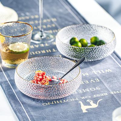Nordic Style Hammer Pattern Salad Bowl Tableware Glass Salad Bowl Fruit Bowl Soup Bowl Dessert Bowl Practical Kitchenware