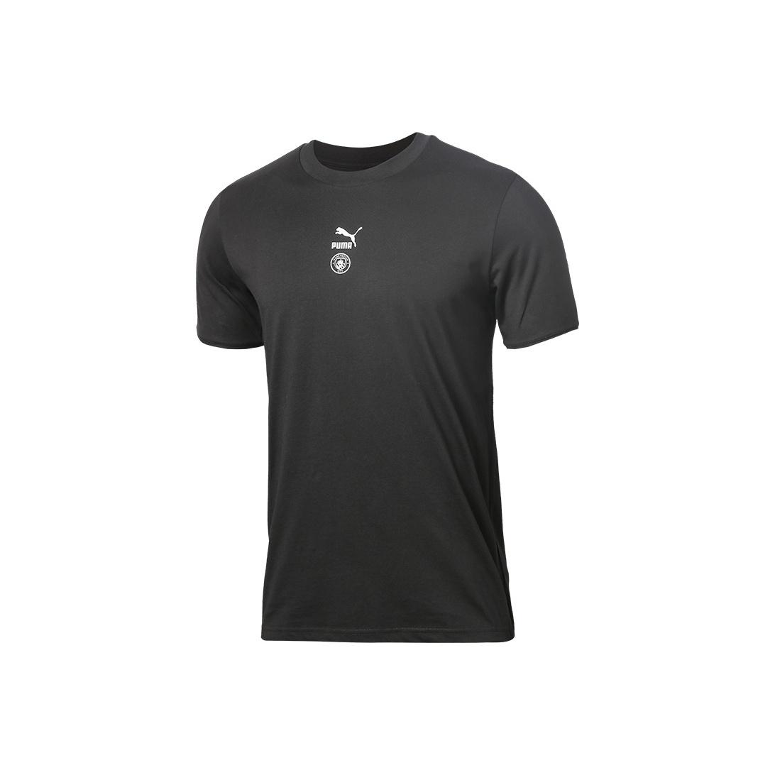 Puma Manchester City FC Повседневная спортивная футболка с круглым вырезом Мужские топы Черные 758717-11 XS