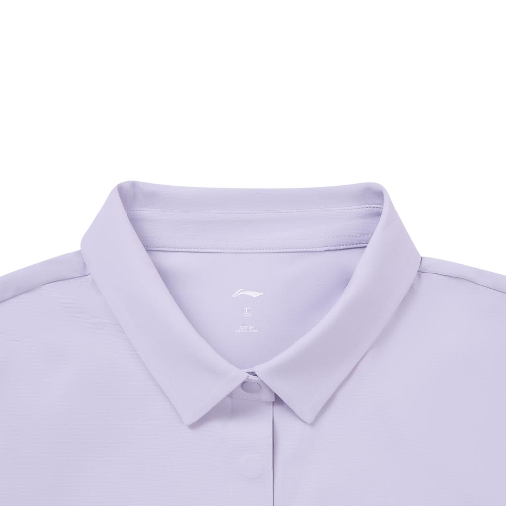 Li Ning Fitness Series Brand Logo Sewn Button Polo Shirt Women tops APLW222-5