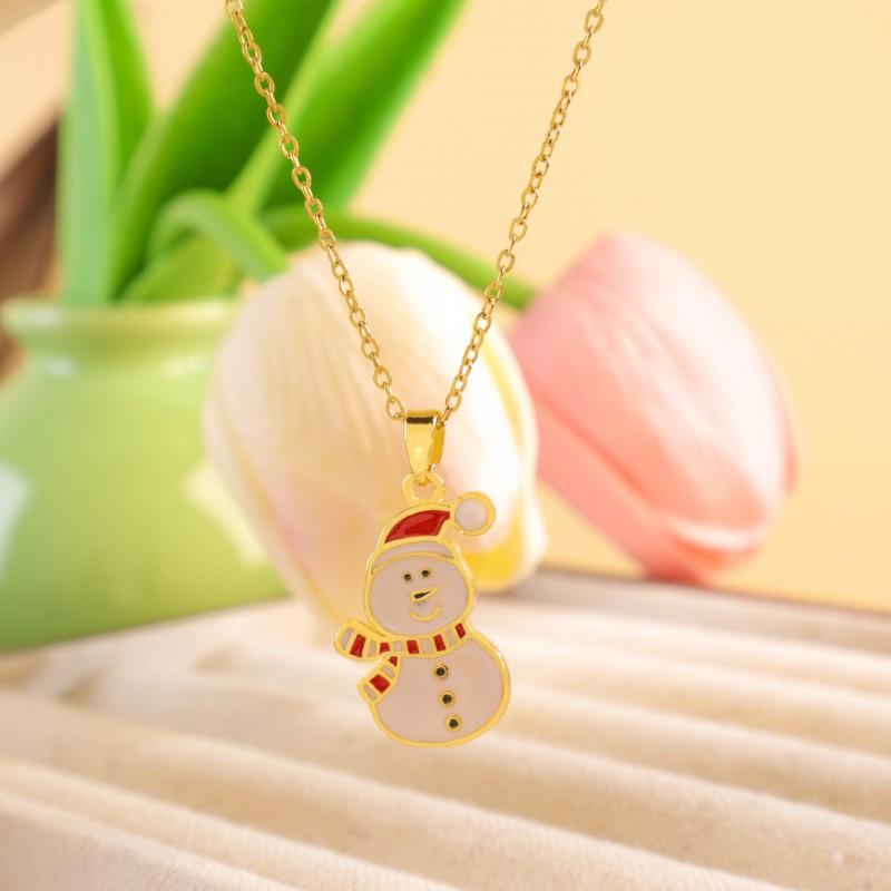 Christmas Necklace Women Titanium Steel Festive Design Trendy Accessory