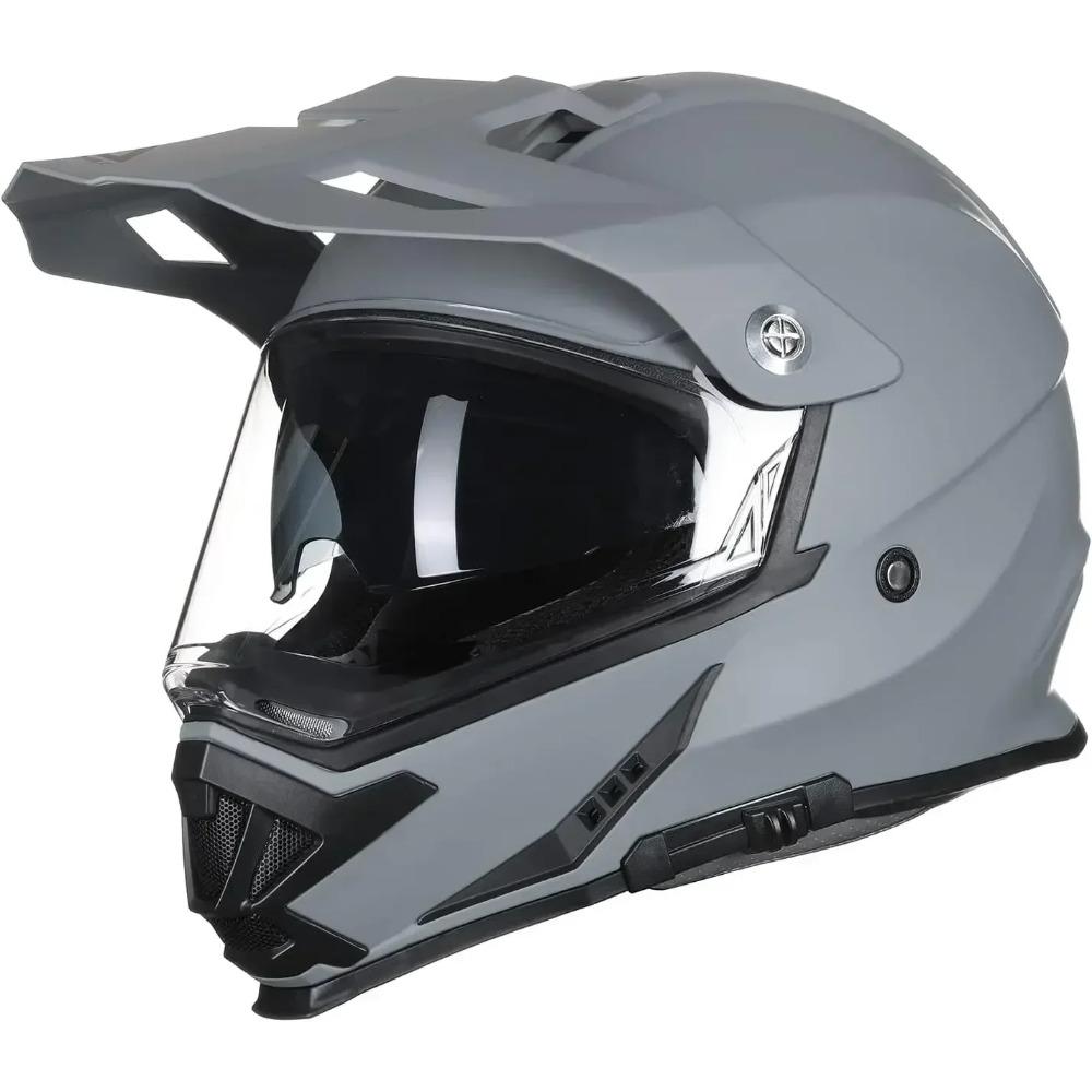 

Шлемы для мотокросса и эндуро на все лицо, шлем для двойных видов спорта для мужчин и женщин, можно установить GOPRO, одобрено DOT, Triangle AH609 S серый