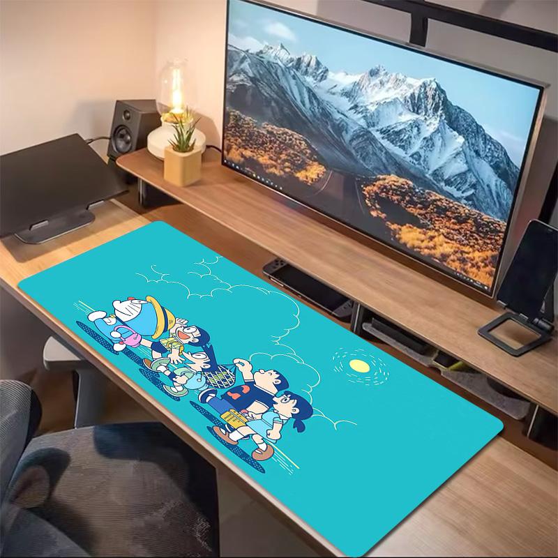 Doraemon3 Print Cushion Non-slip Laptop Tablet Big Mousepad XXL Mat Mini PC Playmat With Lock edge
