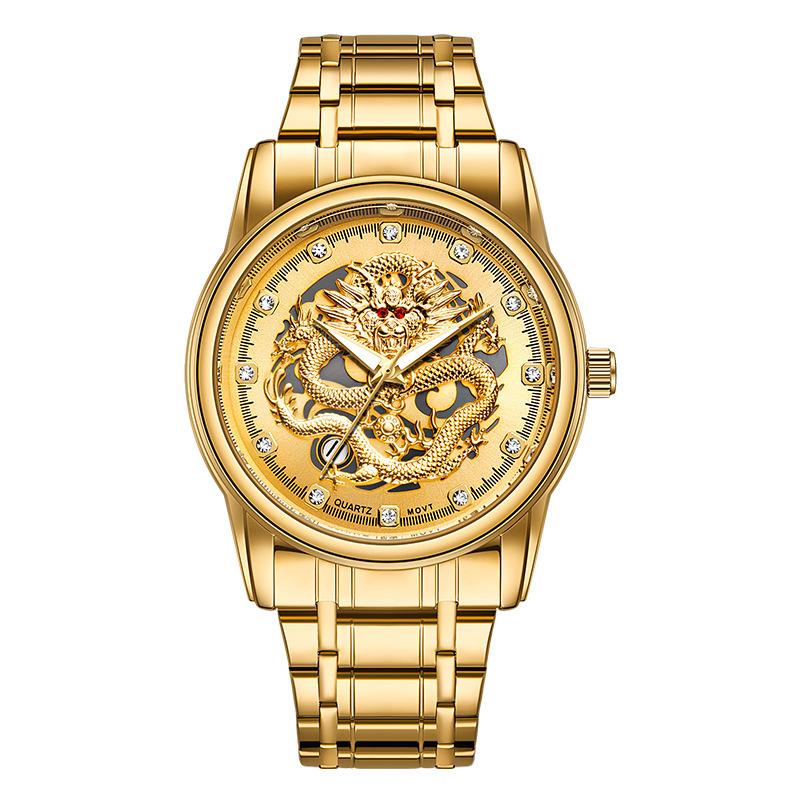 

Cool Gold Dragon Long WLISTH Business Men Analog Quartz Watch Fashion Stainless Steel Date Display Luminous Wristwatch золотой