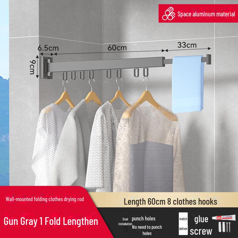 Suport de uscare pentru rufe telescopic, montat pe perete, pentru pervazuri și pervazuri, pentru interior/exterior