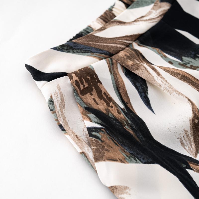 Frauen Herbst Winter Drucken Zwei Stück Set O Hals Langarm Hohe Taille Hose Anzüge