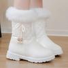 Children's boots, autumn and winter rabbit fur, girls' snow boots, middle-aged children's warm princess boots, midsole boots