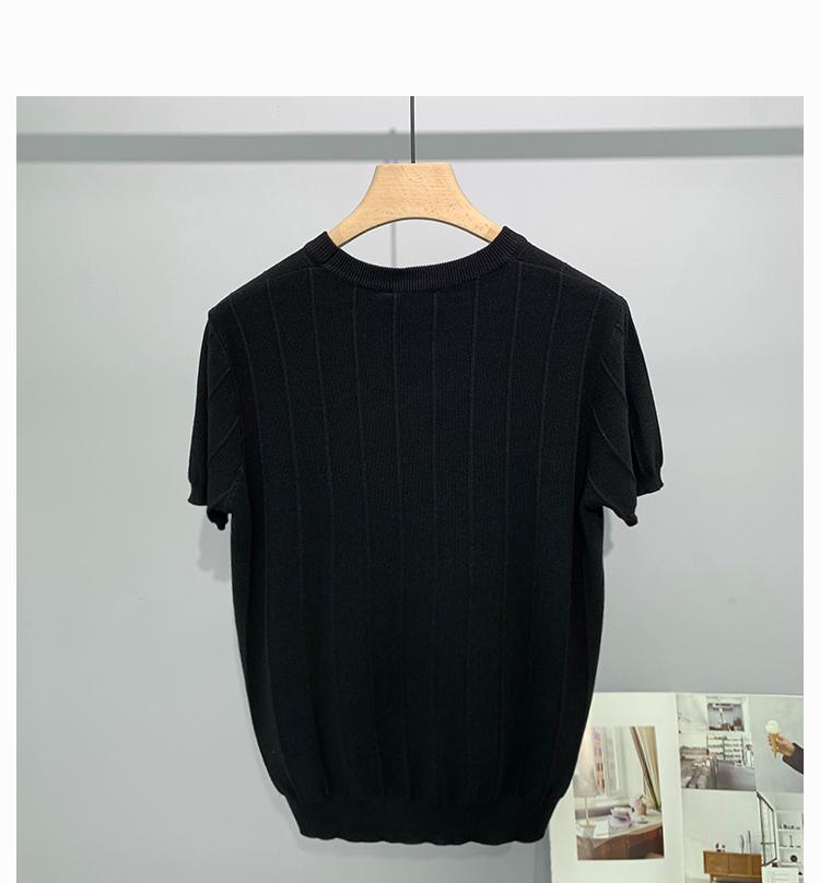 

Летняя мужская модная трикотажная футболка из ледяного шелка с круглым вырезом - Повседневная с коротким рукавом M