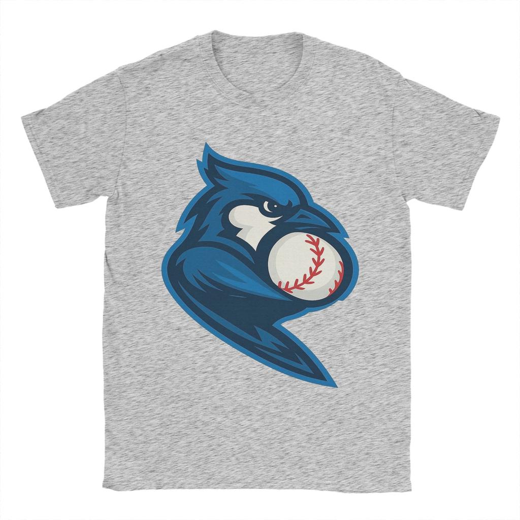 A BlueJaysBird Holding a Baseball TShirt for Unisex Fashion Pure Cotton Tees Crew Neck Short Sleeve T Shirt Printed Clothing