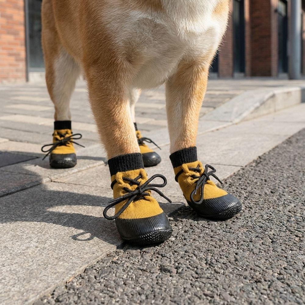 4PCS Adjustable Straps Dog Paw Protection Waterproof Elastic Dog Booties All Seasons