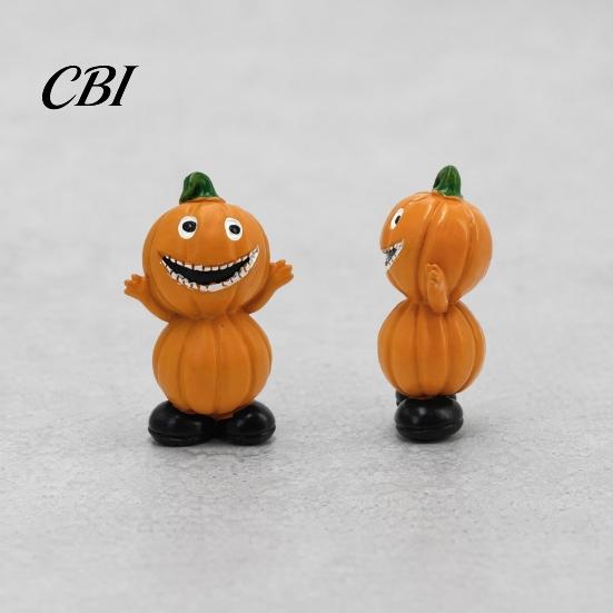 Eco-friendly Halloween Decor Pumpkin Figure Ornaments, Hand-Painted Resin Decorations with Unique Desktop Ornaments Expressions, Figurine for