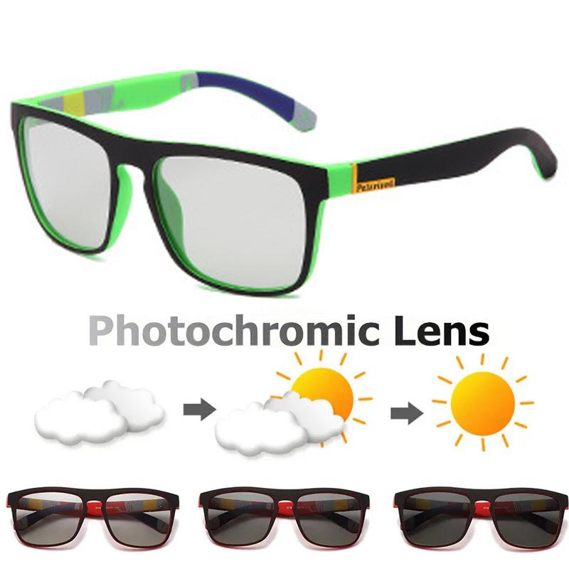 

Фотохромные поляризационные солнцезащитные очки, мужские квадратные мужские классические поляризационные солнцезащитные очки с обесцвечиванием, уличные очки для верховой езды