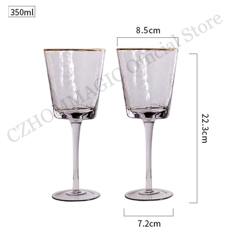 200/350ml 2Pcs Phnom Penh Hammer Wine Glass Goblet Creative Crystal Glass Red Wine Champagne Glass Party Home Glassware Drinking