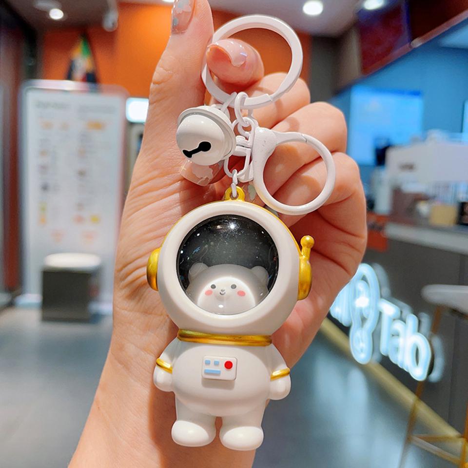 ZAKOL Cute Glowing Night Light Astronaut Cat Schoolbag Keychains Kawaii Bags Charm Decorative Pendants Accessories Gift Girs