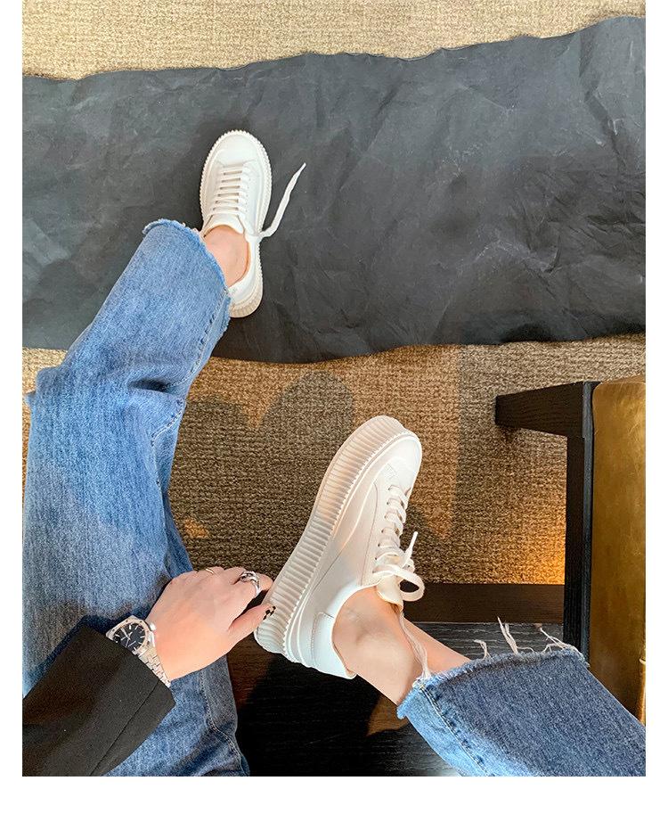 Whole cowhide~ versatile leather platform dad shoes women's tide increases casual little white shoes biscuit shoes muffin shoes board shoes