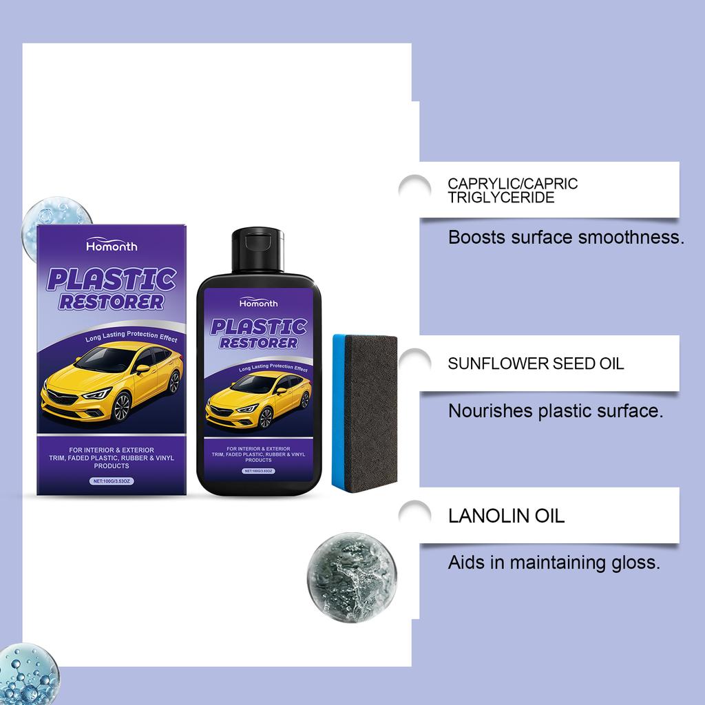 Car Universal Leather and Plastic Repair Polishing Wax Car Interior Care Black and Shiny Care Auto Polish And Repair Coating Set