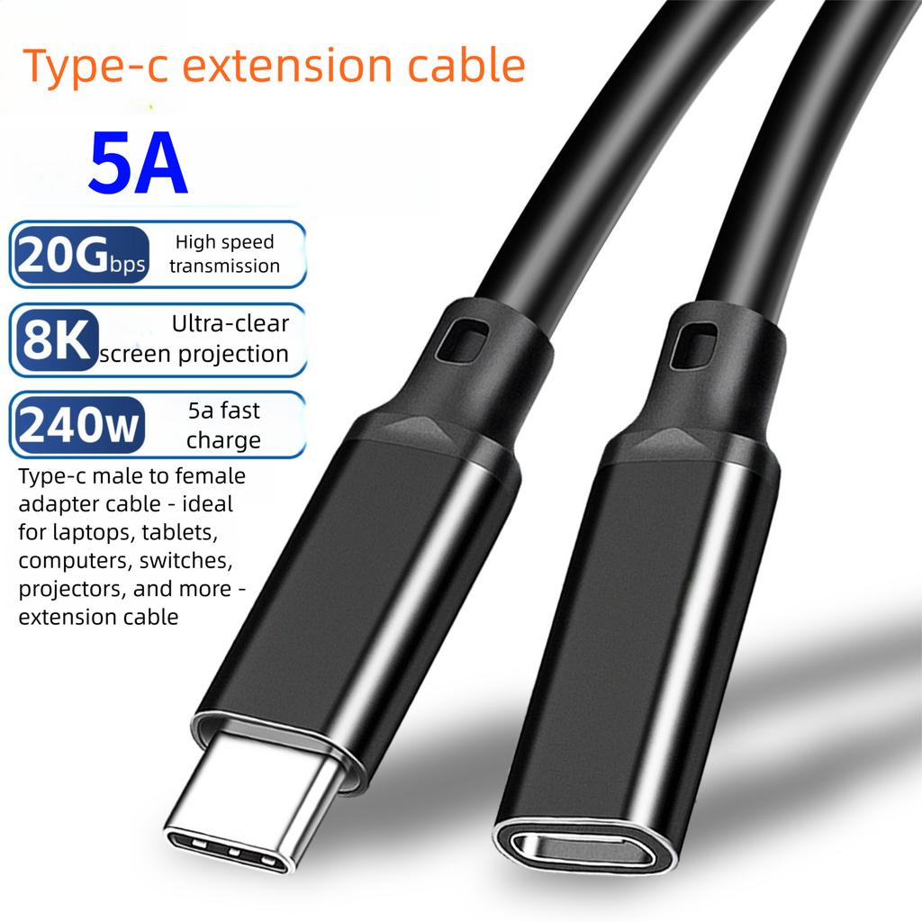 USB 3.2 Type C Extender Cable 20Gbps 8K HDR Video Support for Thunderbolt 3 4 External SSD Hard Drive Adapter