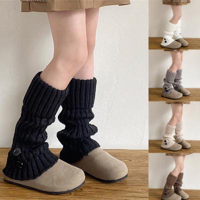 Knitted Loose Socks Girl Retro Socks Autumn Winter Leg Warmer Stockings Leg Cover Crochet Stockings Breathable Socks