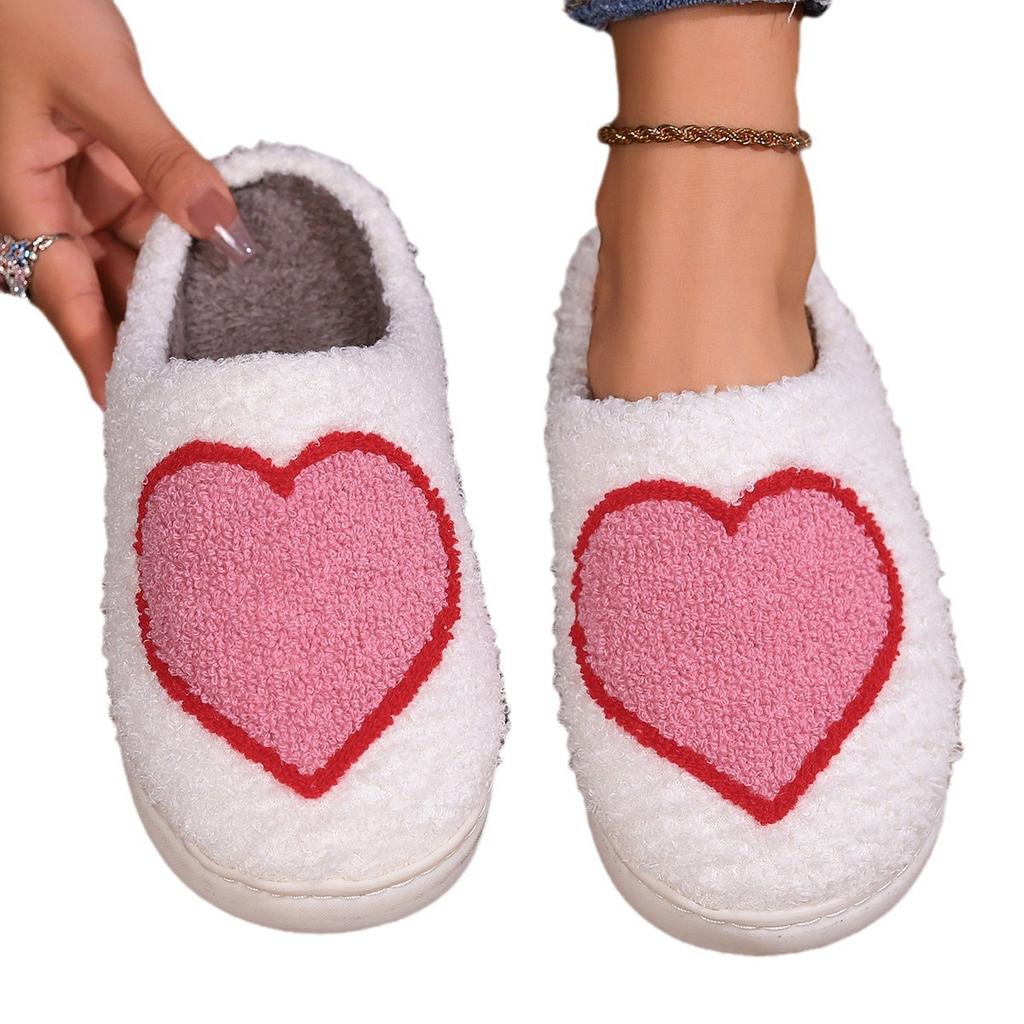 Autumn and winter cotton slippers floor cartoon pattern couple home slippers non-slip warm wear-resistant home essential