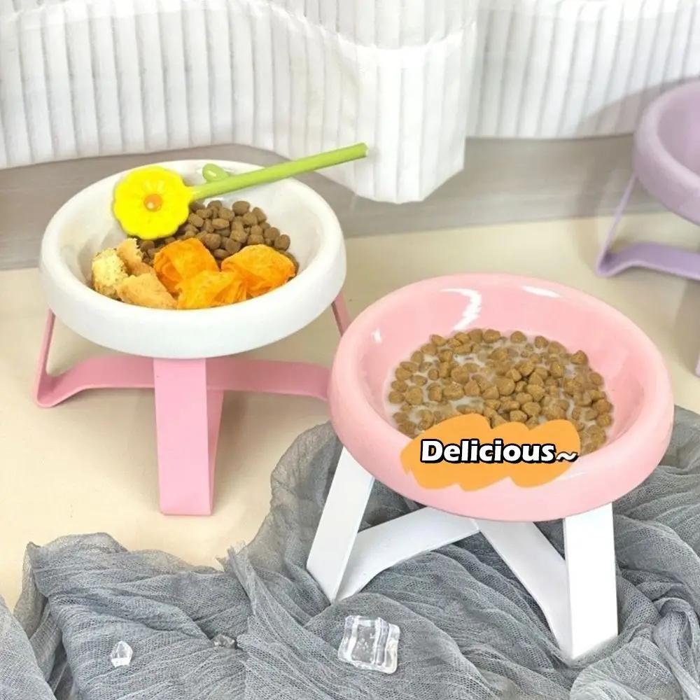 Neuer Wirbelschutz Haustiernapf Hohe Füße Nackenschutz Katzennapf mit Ständer Haustierfutternapf Haustierbedarf