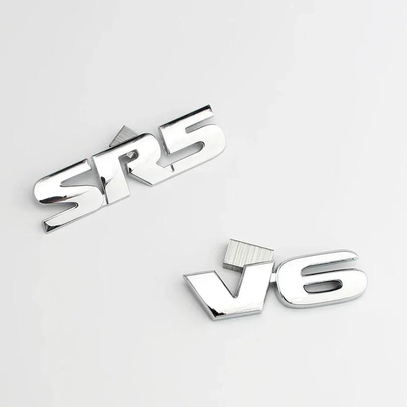 3D Metal SR5 V6 Letter Rear Boot Trunk Emblem Badge Sticker Decals Car Styling Accessories For Toyota Tundra