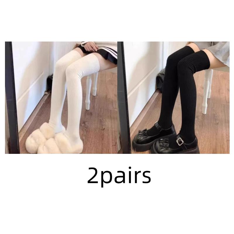 New Winter Solid Color Thigh High Stockings Women Trendy Casual Over The Knee Female Long Sock Thermal Warm Cotton Tube Leggings